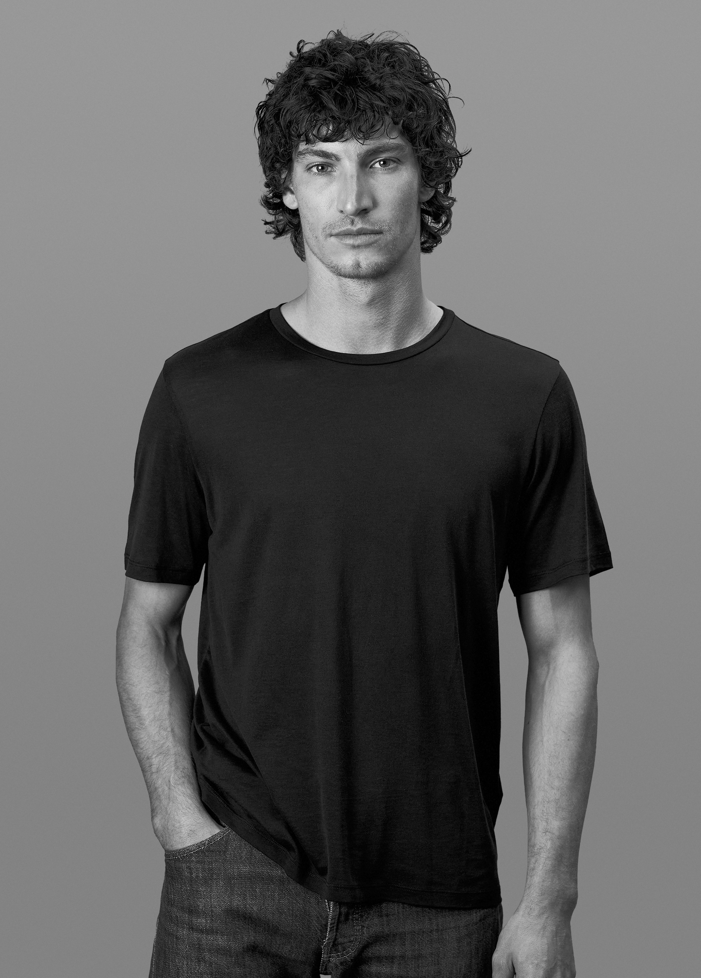 Tee N°01 Silk/Cotton - Black