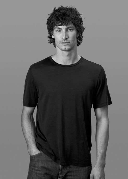 Tee N°01 Silk/Cotton - Black
