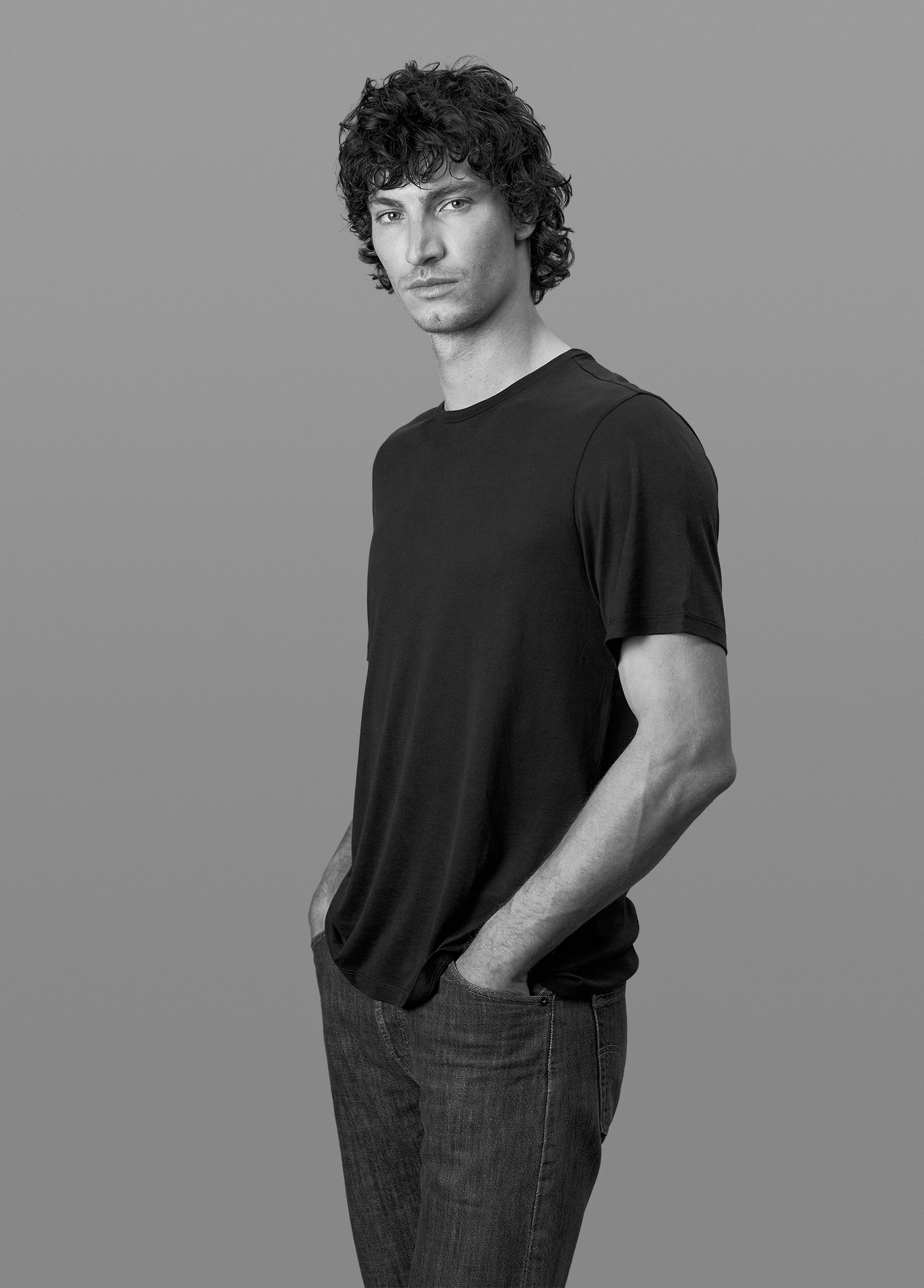 Tee N°01 Silk/Cotton - Black
