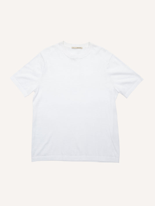 Knit Crew Tee - Sea Island - White