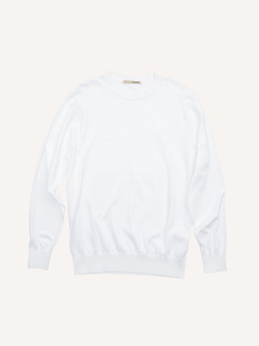 Knit Crew Sweater - Sea Island - White