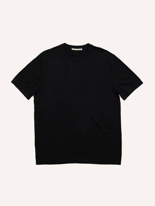 Knit Crew Tee - Silk/Cotton - Black