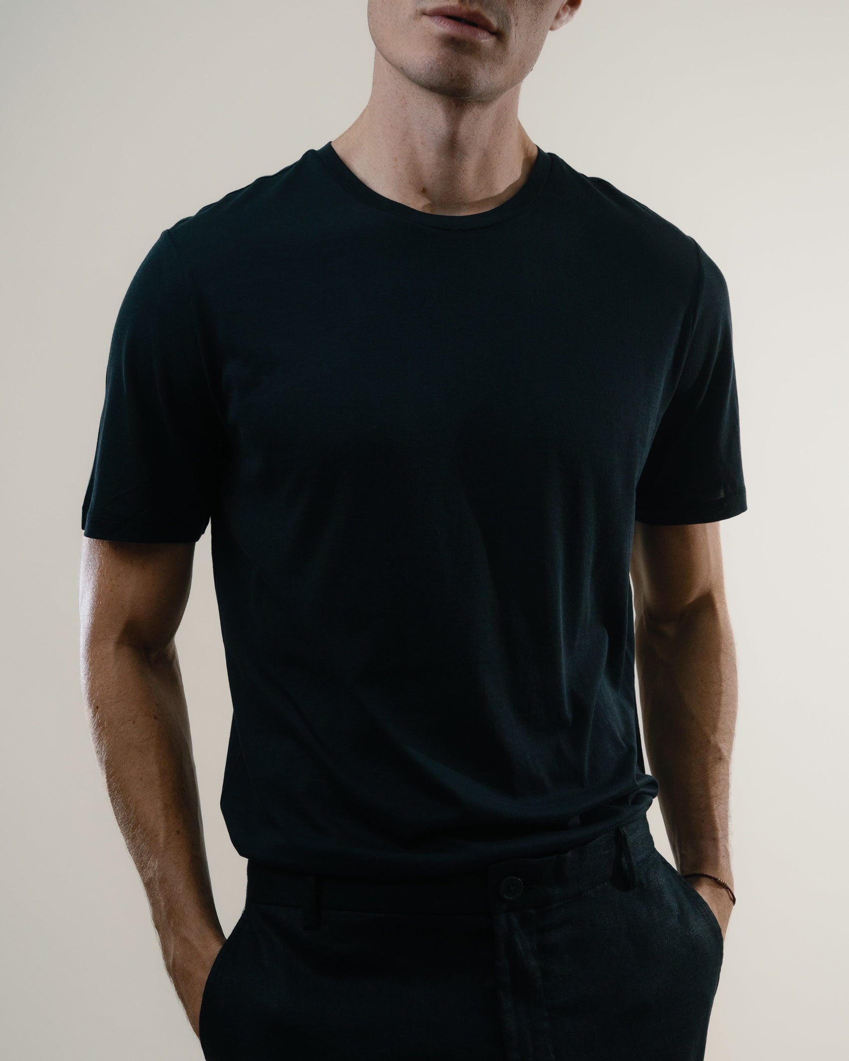 Tee N°01 Silk/Cotton - Black