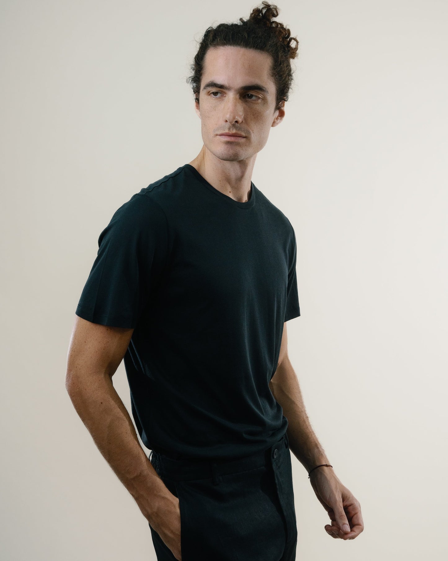 Tee N°01 Silk/Cotton - Black