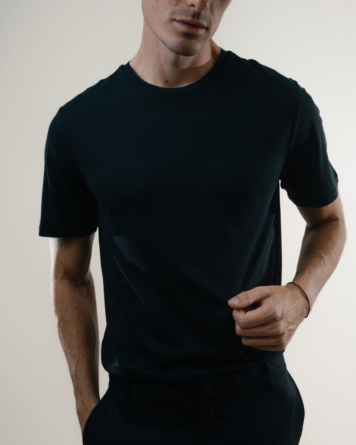 Tee N°01 Silk/Cotton - Black