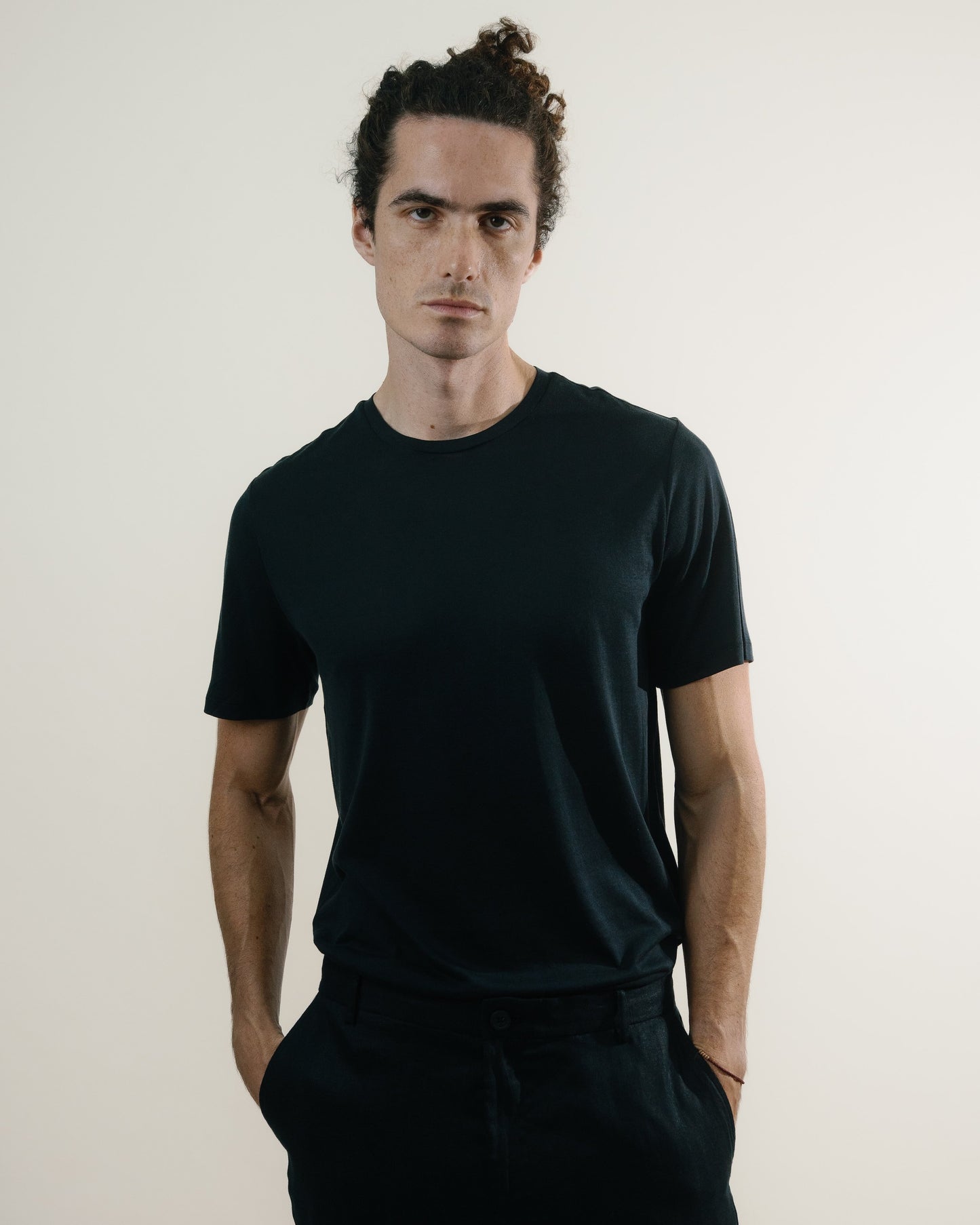 Tee N°01 Silk/Cotton - Black