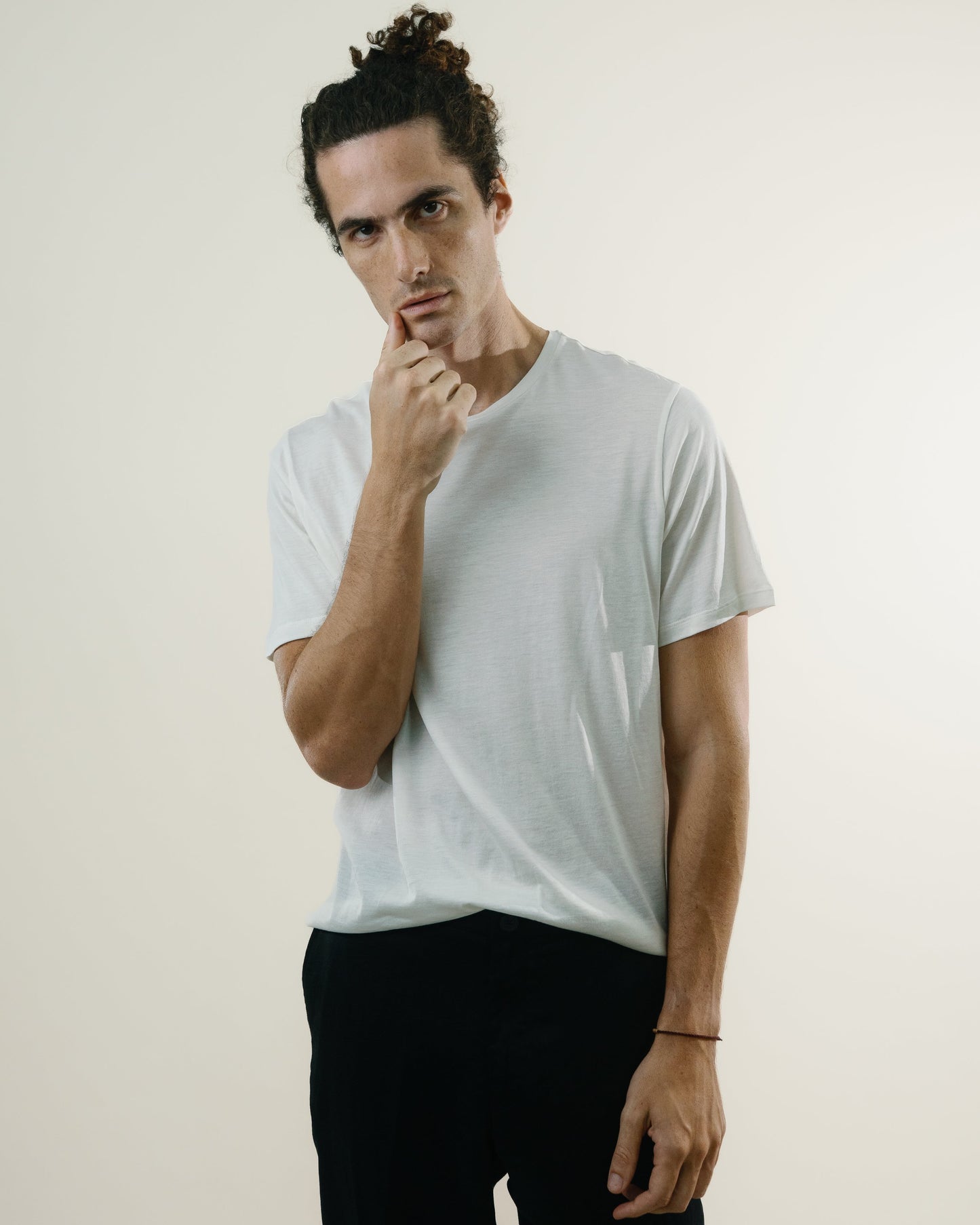 Tee N°01 Silk/Cotton - White