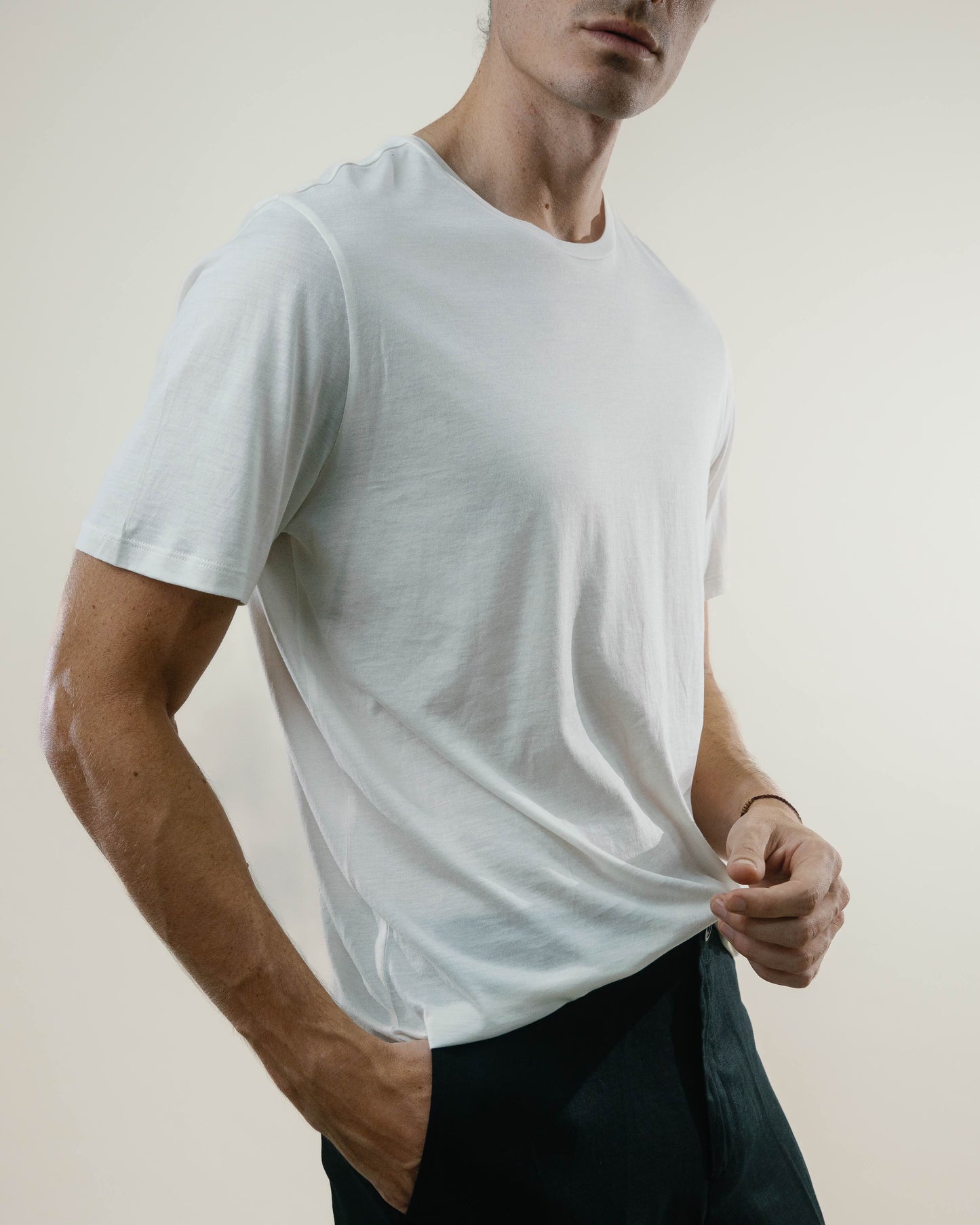 Tee N°01 Silk/Cotton - White