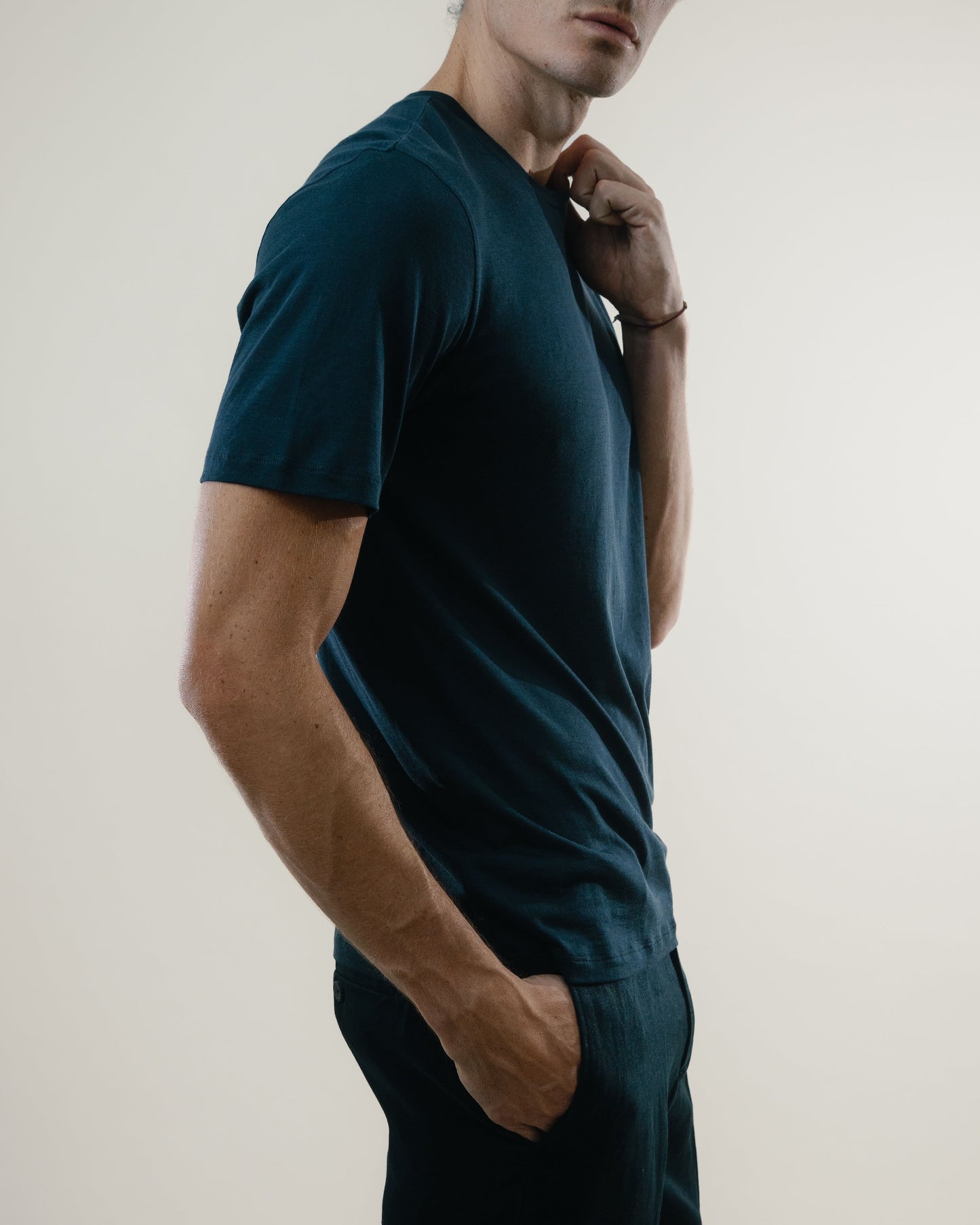 Tee N°01 Silk/Cotton - Navy