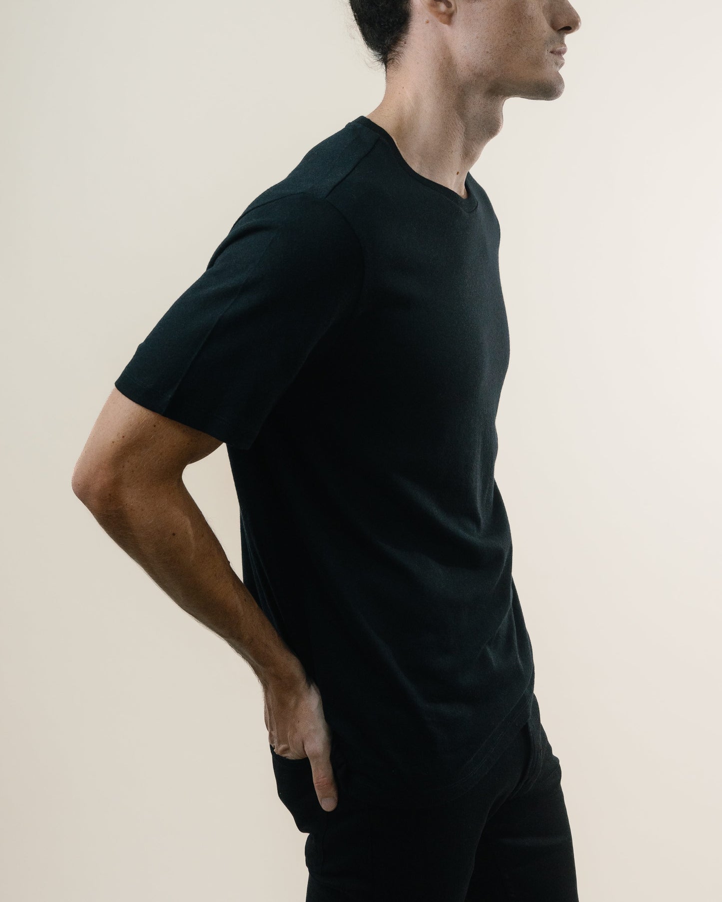 Tee N°02 Cotton/Cashmere - Black