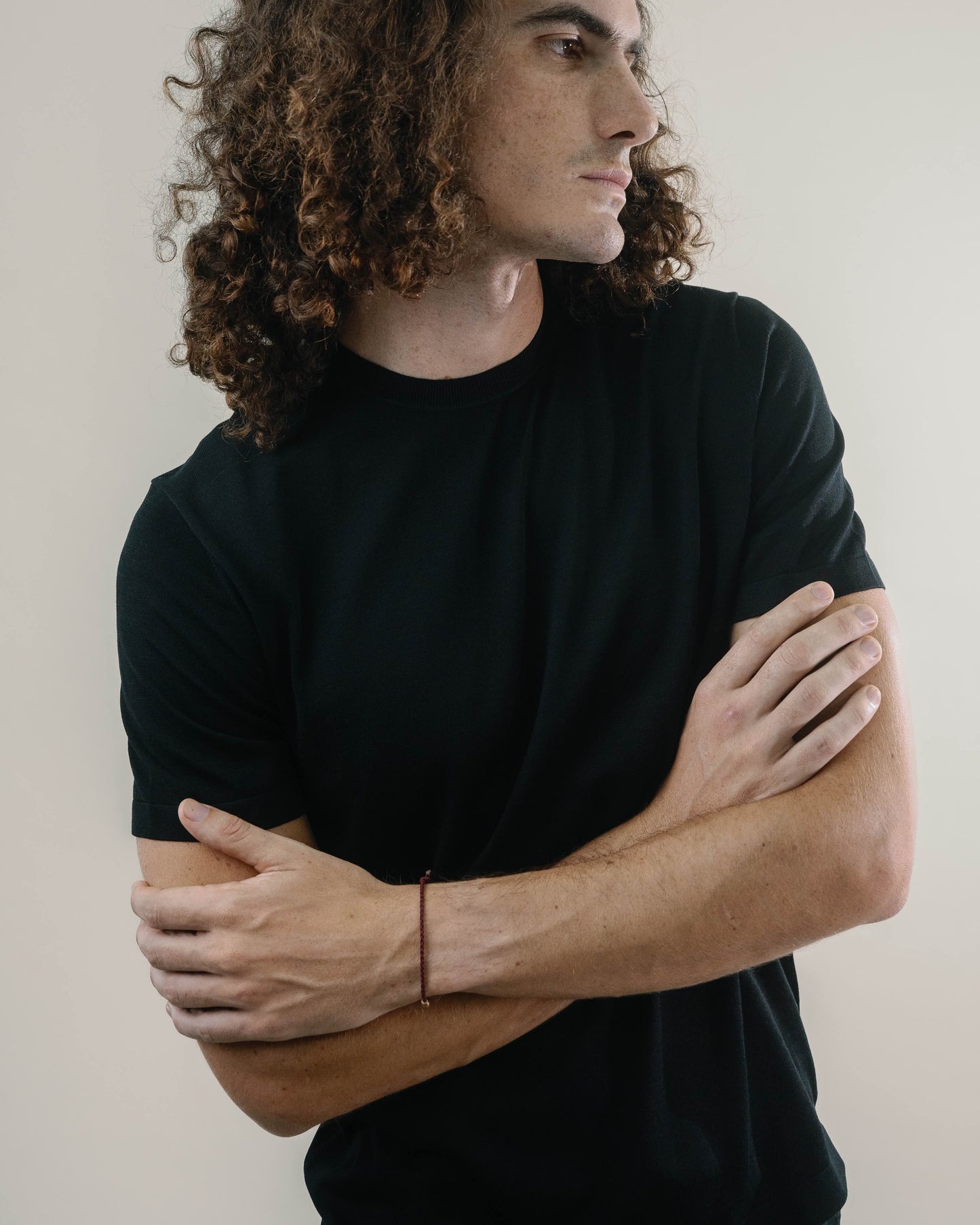 Knit Crew Tee - Silk/Cotton - Black