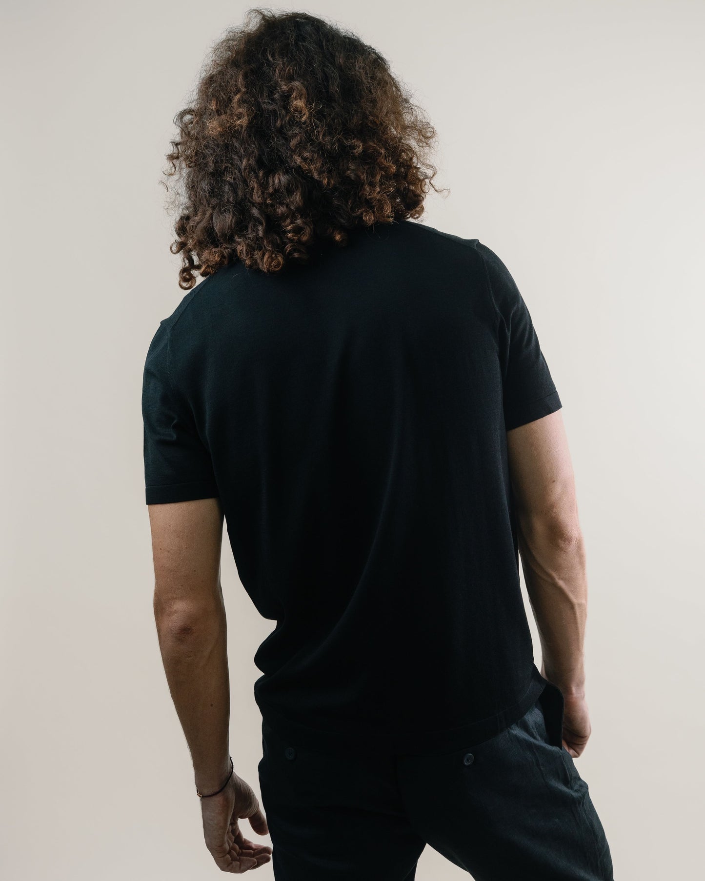 Knit Crew Tee - Silk/Cotton - Black