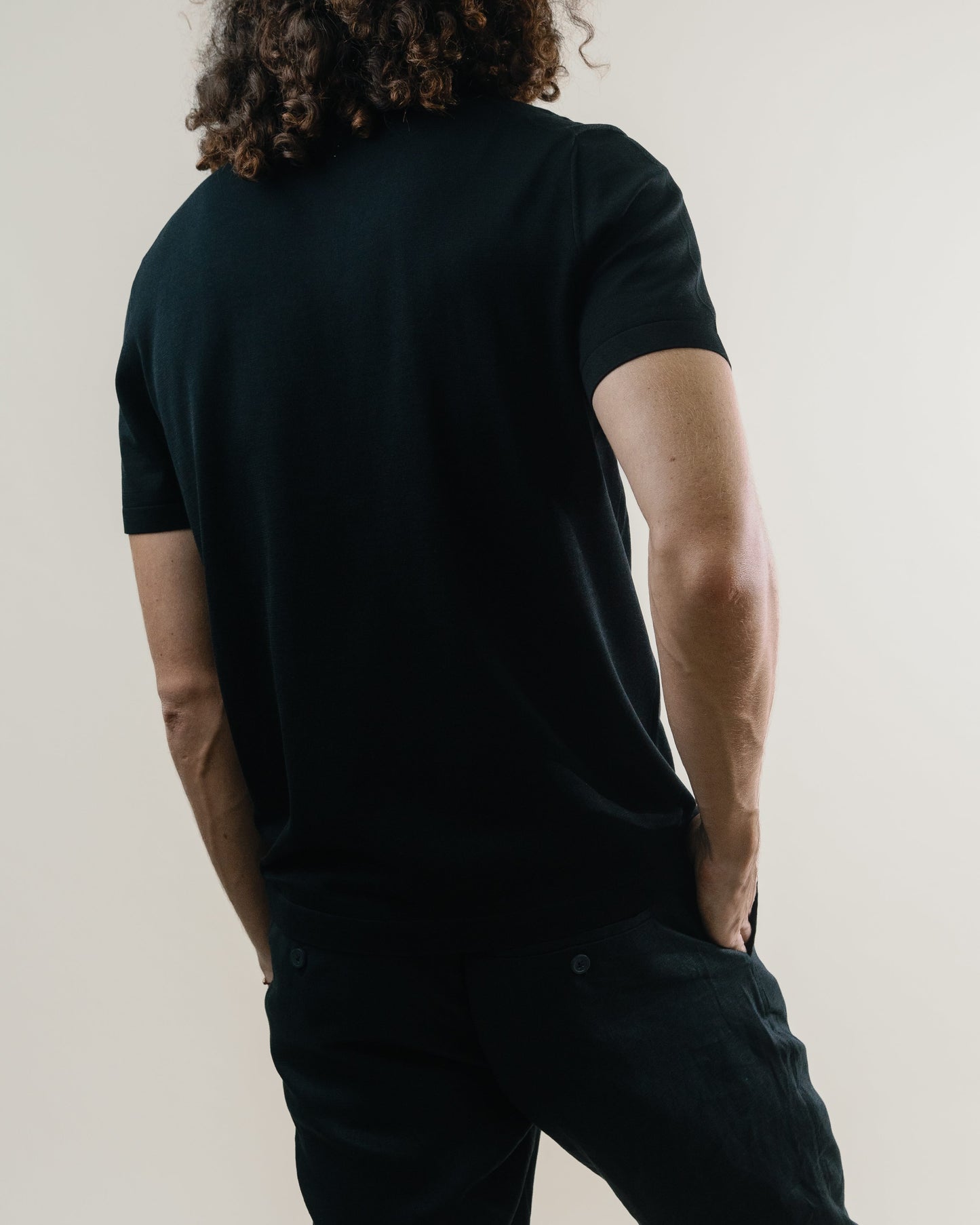 Knit Crew Tee - Silk/Cotton - Black