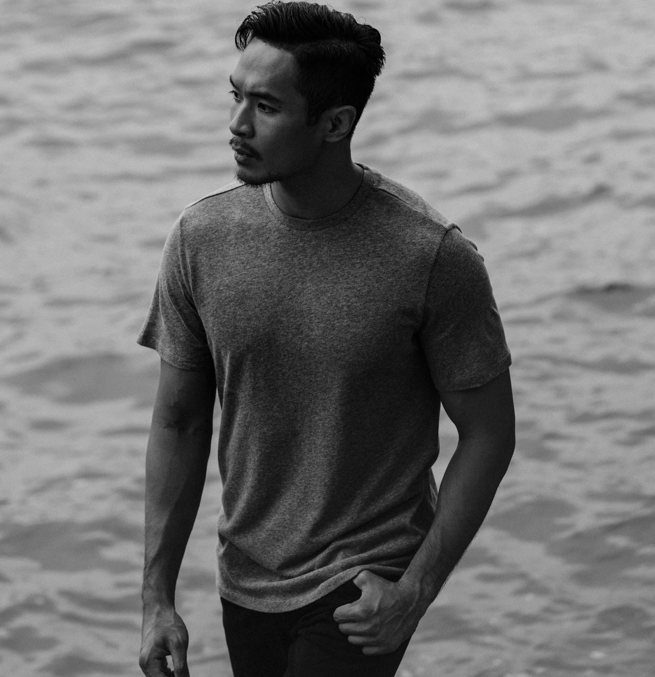 Tee N°02 Cotton/Cashmere - Grey