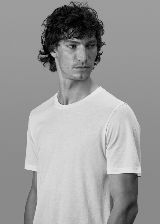 Tee N°01 Silk/Cotton - White