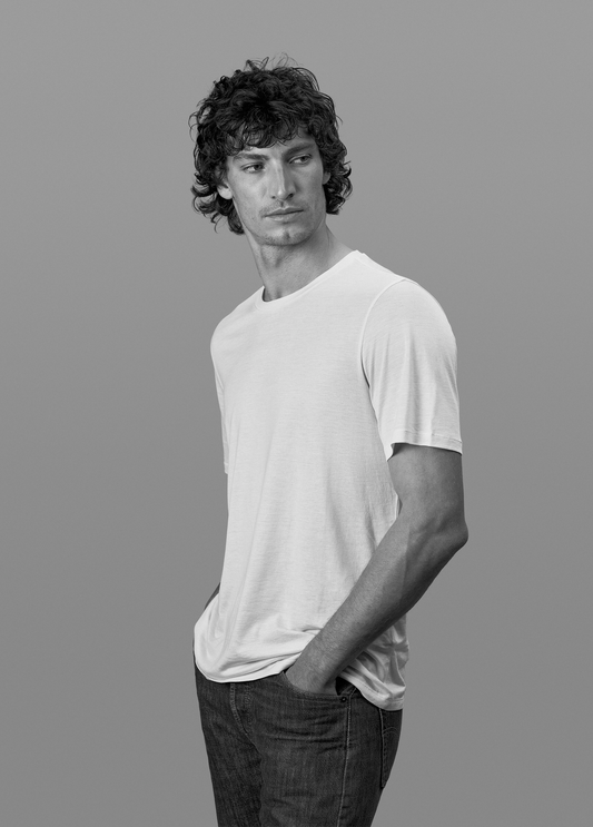 Tee N°01 Silk/Cotton - White